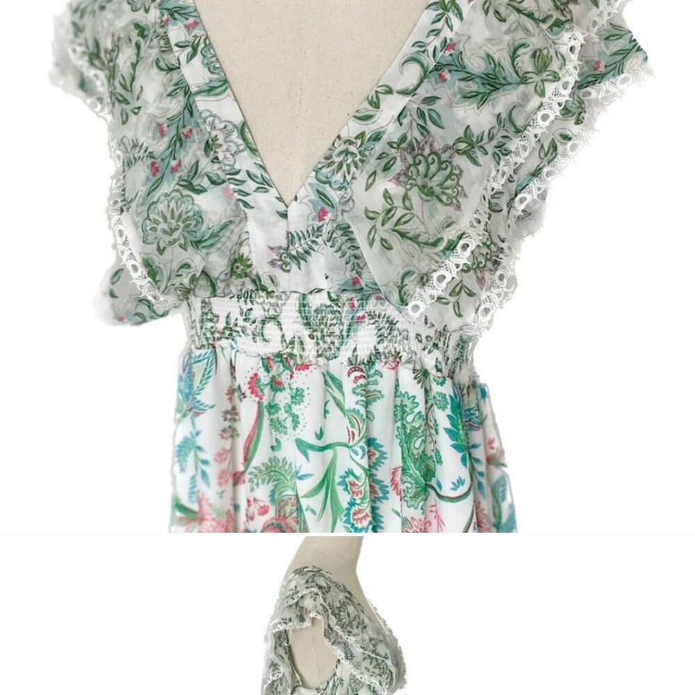 House of Harlow Romantic and Feminine and Gorgeous Pastel Floral Maxi Dress - Picture 6 of 12